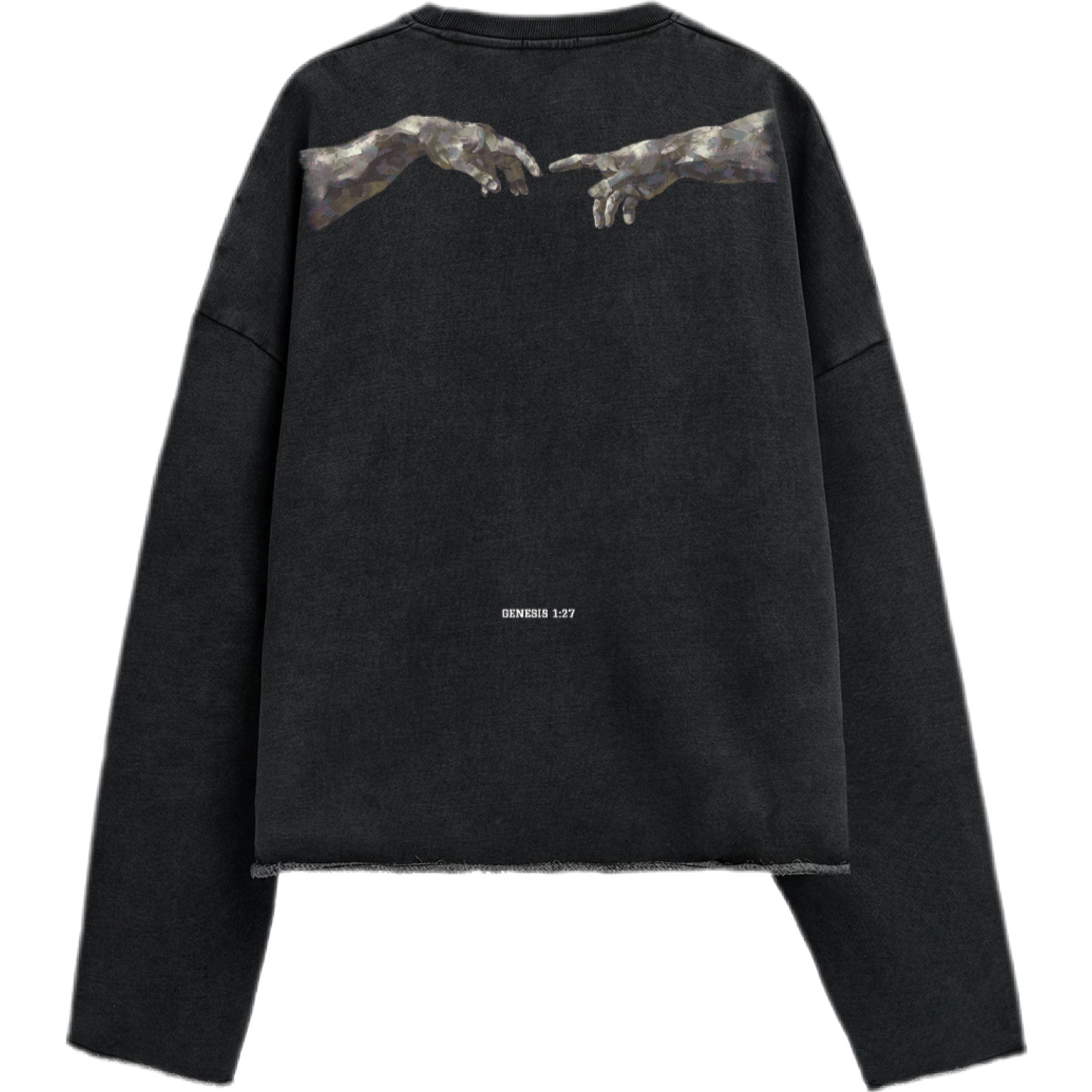 "MADE IN HIS IMAGE" Unisex Oversized Cropped Premium 440 GSM Sweatshirt