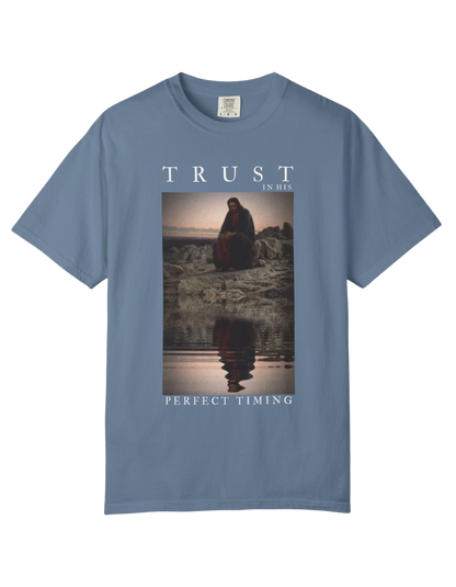 "Trust In His Perfect Timing" Unisex Heavy Tee