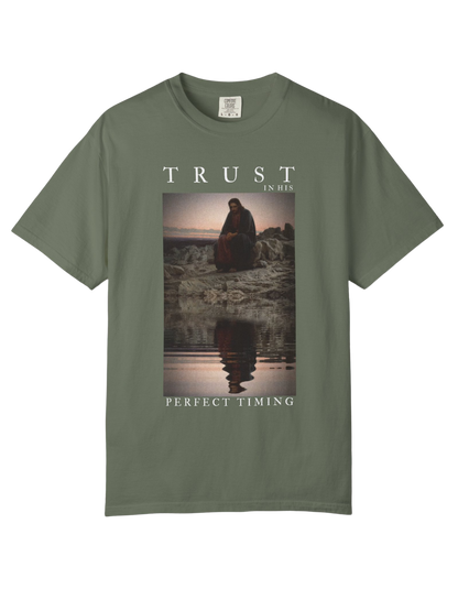 "Trust In His Perfect Timing" Unisex Heavy Tee
