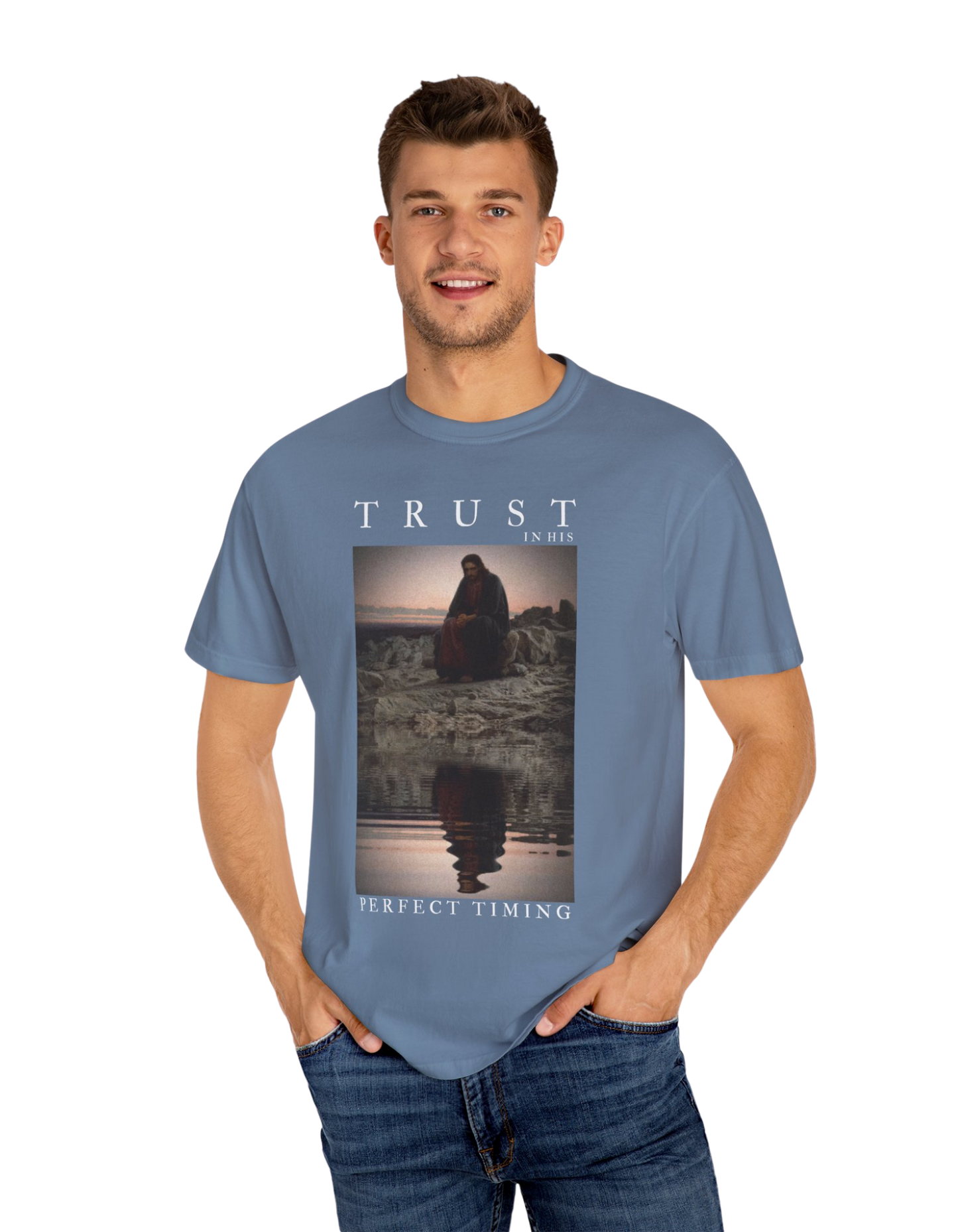 "Trust In His Perfect Timing" Unisex Heavy Tee