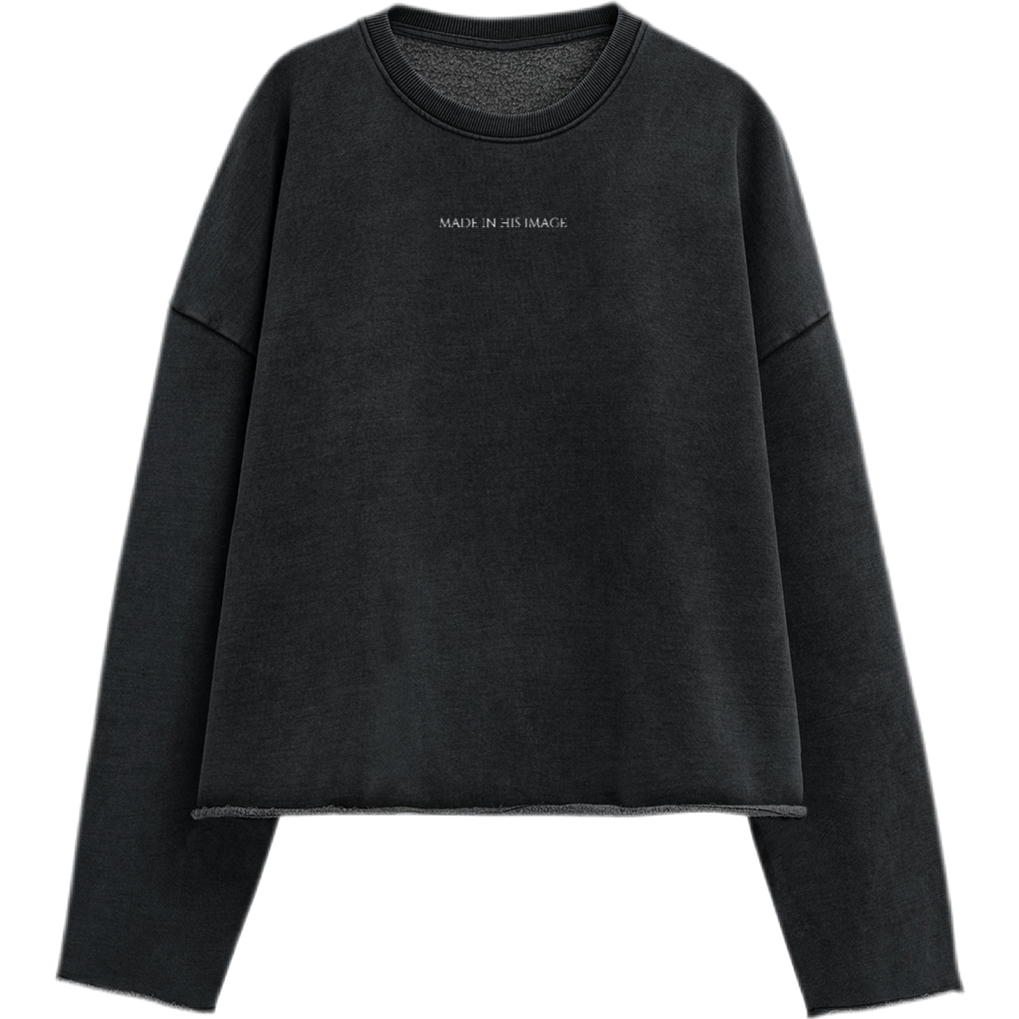 "MADE IN HIS IMAGE" Unisex Oversized Cropped Premium 440 GSM Sweatshirt