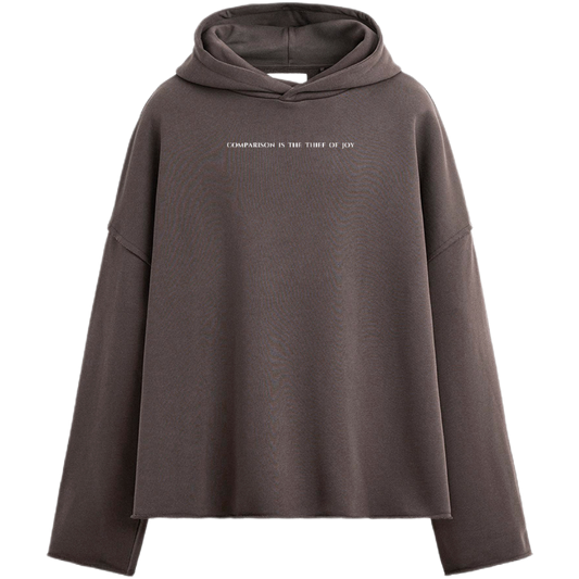 "Comparison" Unisex Oversized Cropped Boxy Premium 460 GSM Hoodie