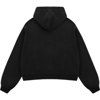 "PRAISE JESUS" Unisex Oversized Premium Boxy Cropped Fleece 380 GSM Zip-up Hoodie