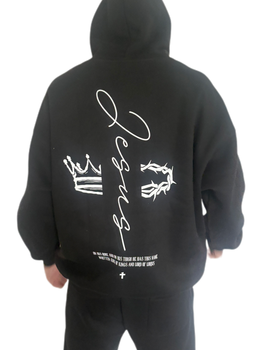 "Jesus Is King" Unisex Oversized Fleece Premium 380 GSM Hoodie