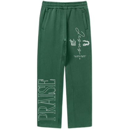 "Praise/Jesus Is King" Unisex Fleece Oversized Premium 380 GSM Sweatpants