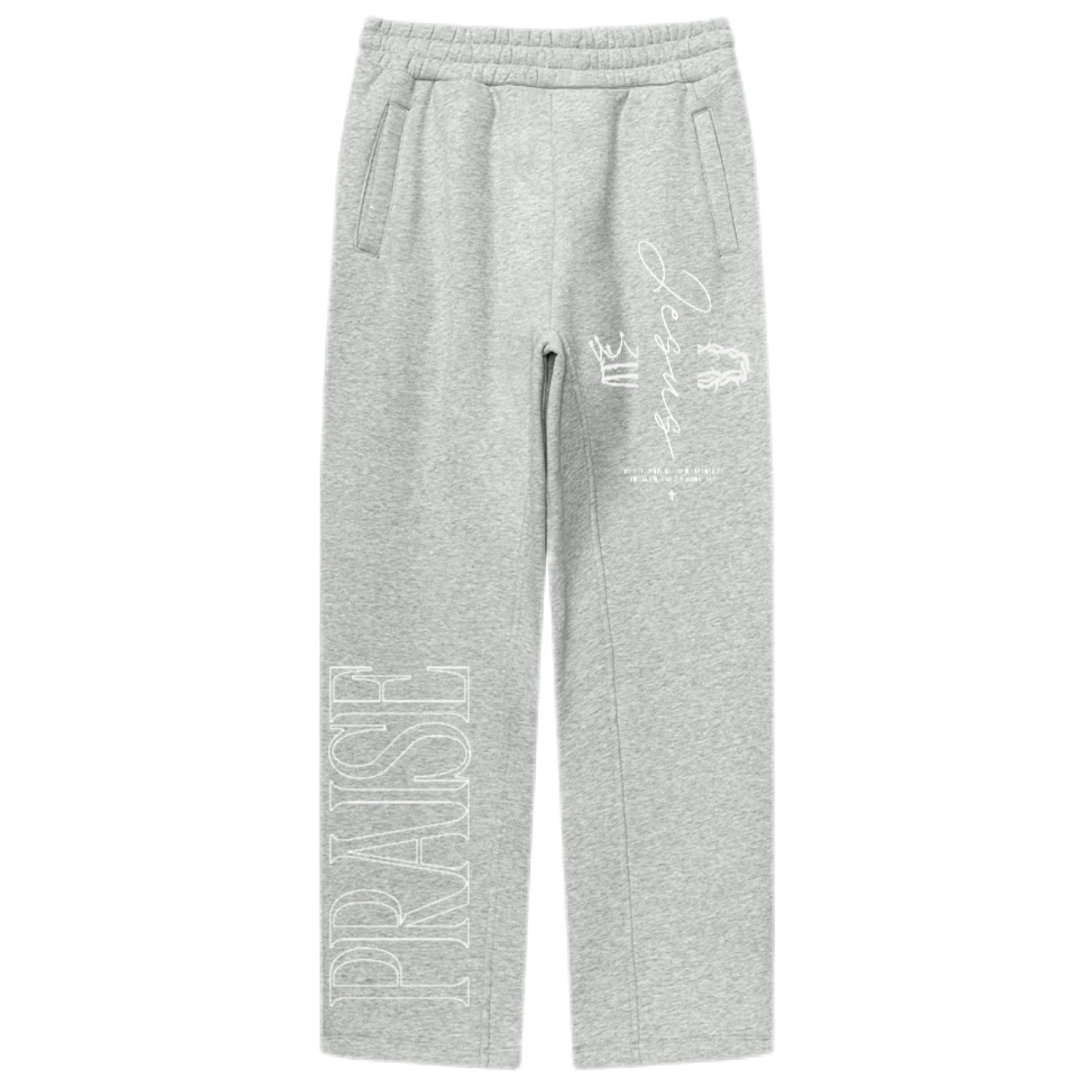 "Praise/Jesus Is King" Unisex Fleece Oversized Premium 380 GSM Sweatpants