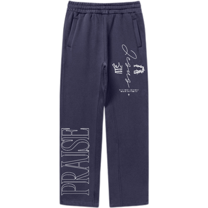 "Praise/Jesus Is King" Unisex Fleece Oversized Premium 380 GSM Sweatpants