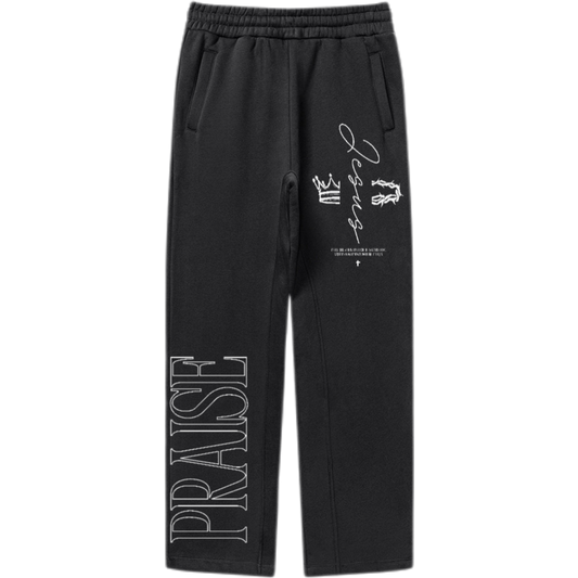 "Praise/Jesus Is King" Unisex Fleece Oversized Premium 380 GSM Sweatpants