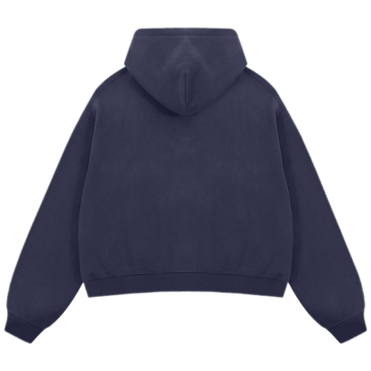 "PRAISE JESUS" Unisex Oversized Premium Boxy Cropped Fleece 380 GSM Zip-up Hoodie