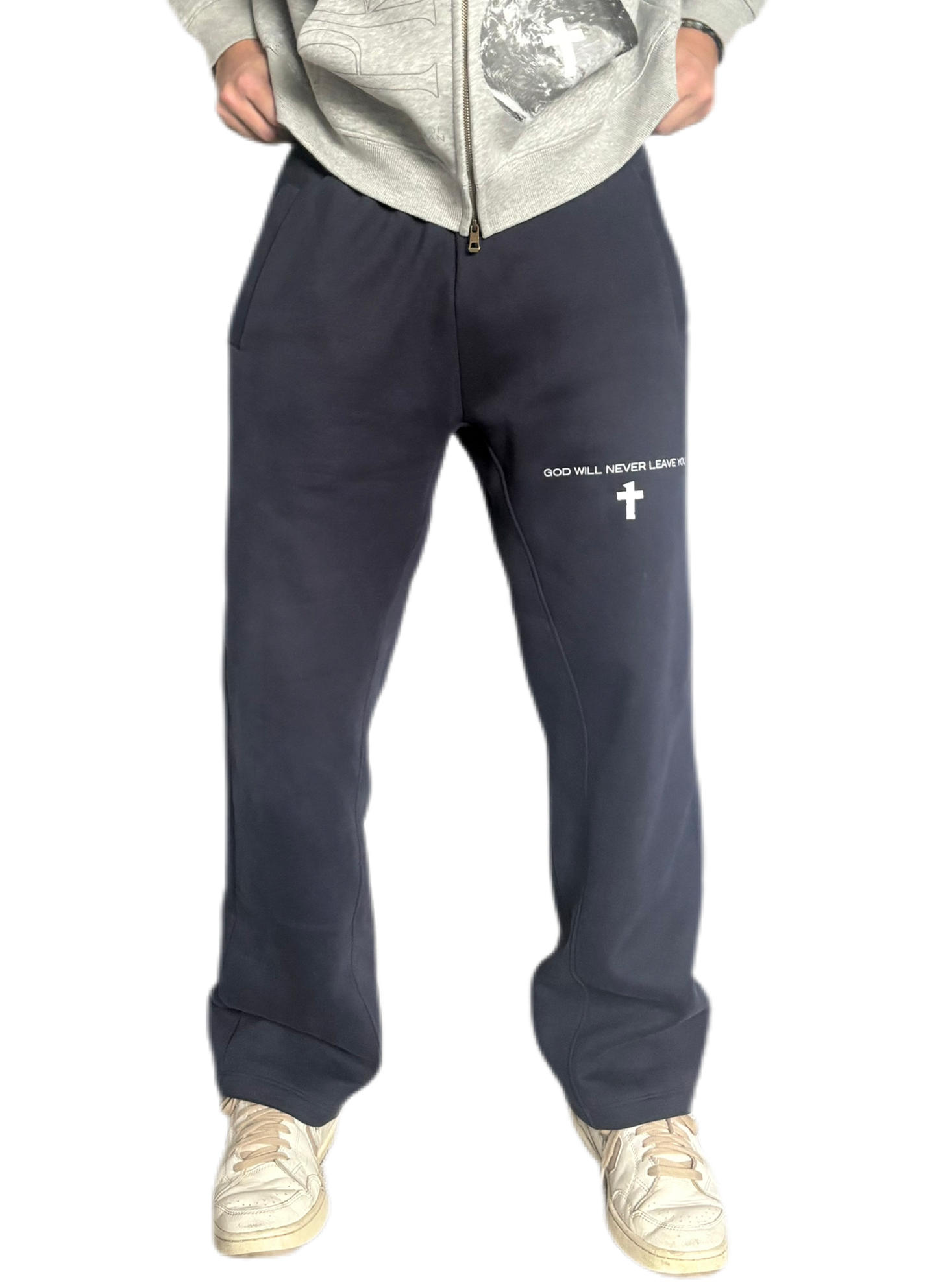 "God Will Never Leave You" Unisex Fleece Oversized Premium 380 GSM Sweatpants