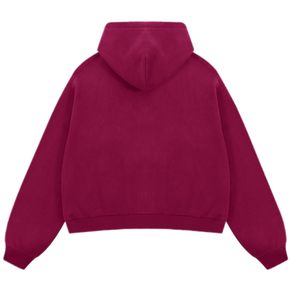 "PRAISE JESUS" Unisex Oversized Premium Boxy Cropped Fleece 380 GSM Zip-up Hoodie