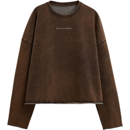 "MADE IN HIS IMAGE" Unisex Oversized Cropped Premium 440 GSM Sweatshirt