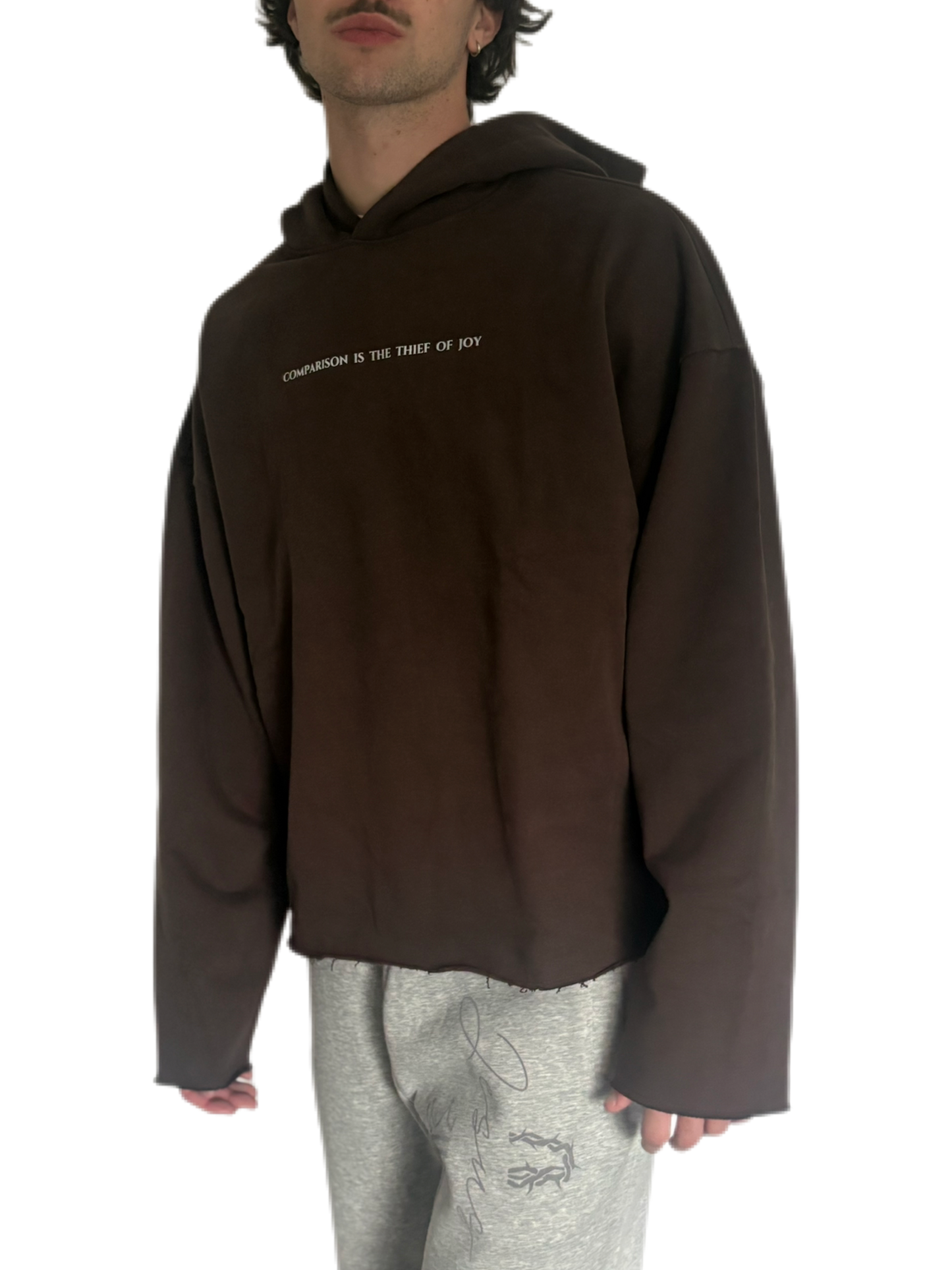 "Comparison" Unisex Oversized Cropped Boxy Premium 460 GSM Hoodie