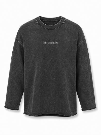 Cross Embroidered Oversized Sweatshirt
