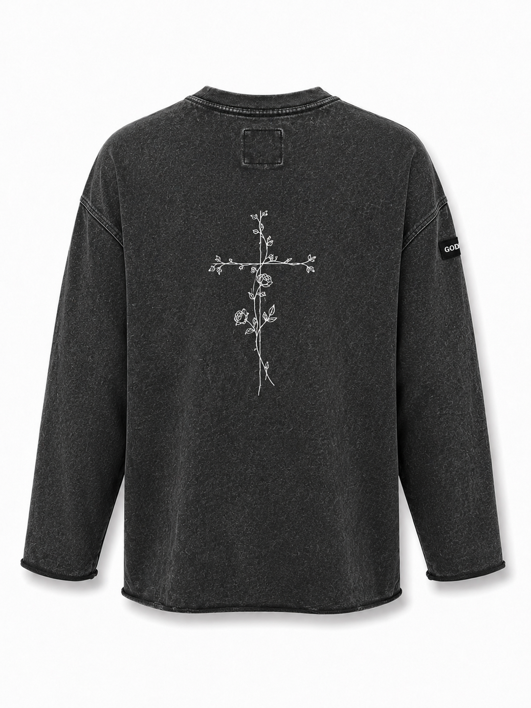 Cross Embroidered Oversized Sweatshirt